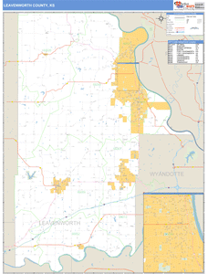Leavenworth County, Kansas Zip Code Wall Map