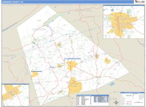 Lebanon County, Pennsylvania Zip Code Wall Map