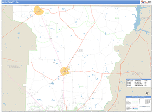 Lee County, Georgia Zip Code Wall Map