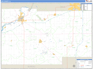 Lee County, Illinois Zip Code Wall Map