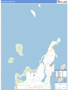 Leelanau County, Michigan Zip Code Wall Map