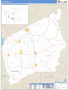 Leon County, Texas Zip Code Wall Map