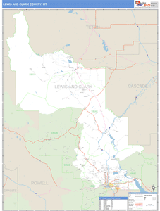 Lewis and Clark County, Montana Zip Code Wall Map