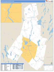 Lewiston-Auburn, Maine Metro Area Wall Map