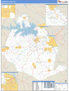 Lexington County, South Carolina Zip Code Wall Map