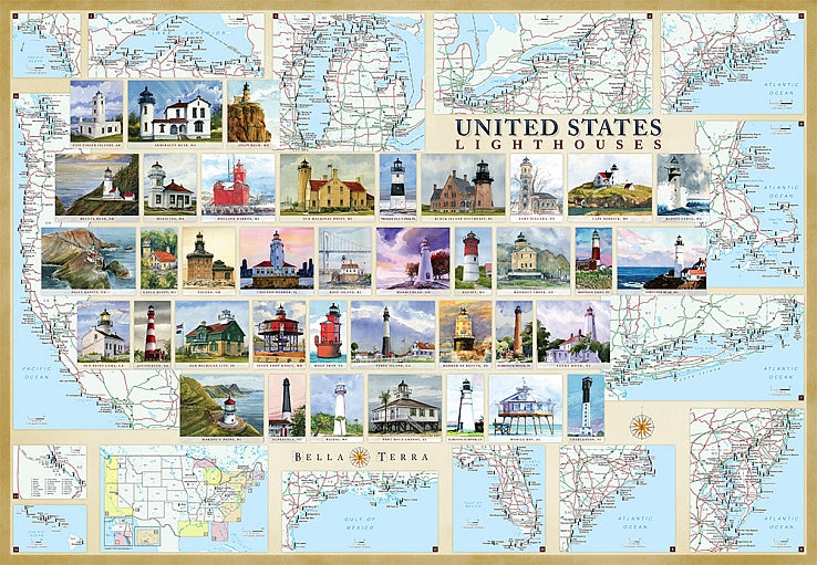 Cover of United States Lighthouses Map