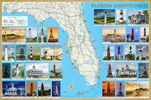 Florida Lighthouses Map by Bella Terra Publishing LLC