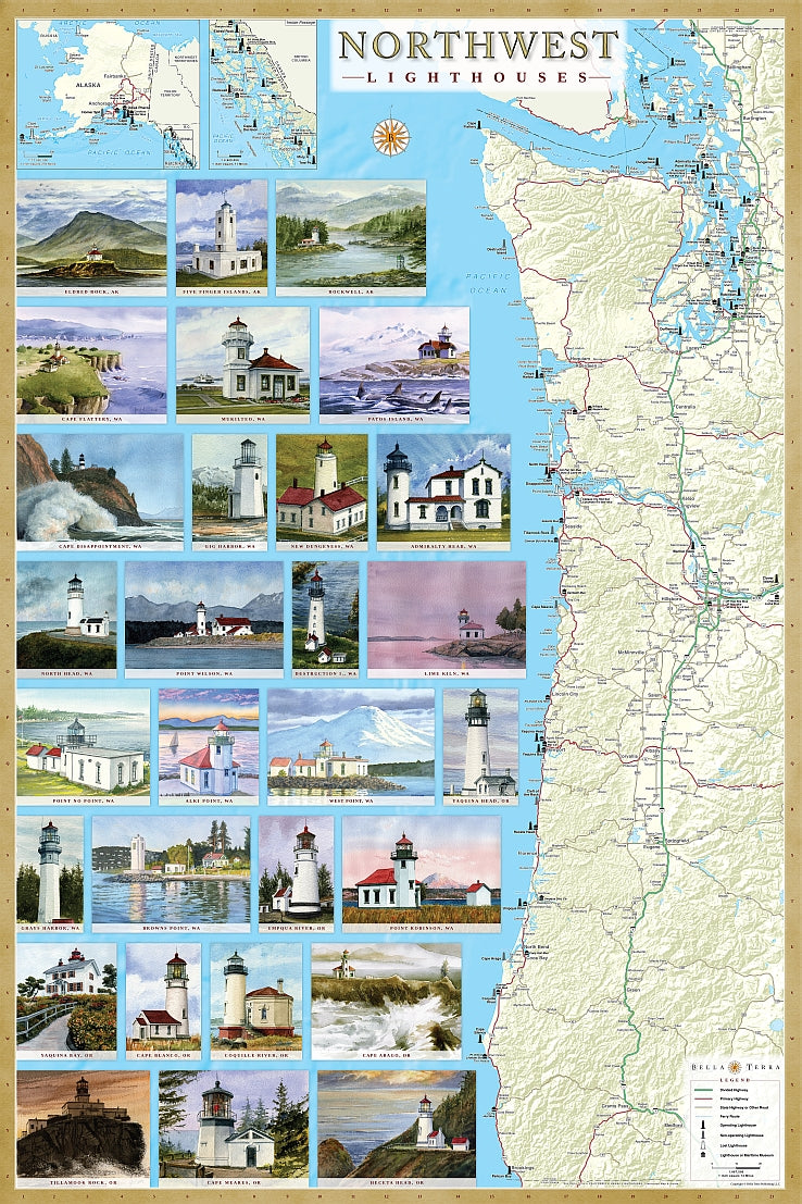 Cover of Northwest Lighthouses Map