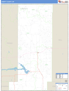 Liberty County, Montana Zip Code Wall Map
