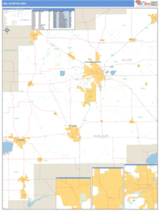 Lima, Ohio Metro Area Wall Map