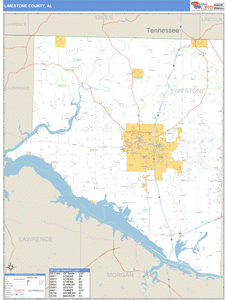 Limestone County, Alabama Zip Code Wall Map