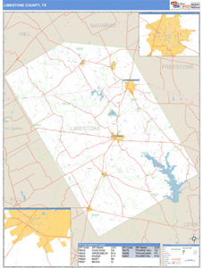 Limestone County, Texas Zip Code Wall Map