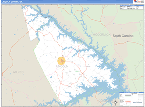 Lincoln County, Georgia Zip Code Wall Map