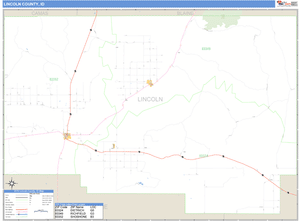 Lincoln County, Idaho Zip Code Wall Map