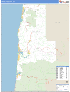 Lincoln County, Oregon Zip Code Wall Map