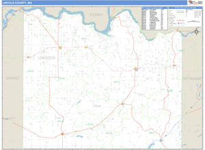 Lincoln County, Washington Zip Code Wall Map