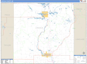 Lincoln County, Wisconsin Zip Code Wall Map