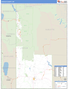 Lincoln County, Wyoming Zip Code Wall Map