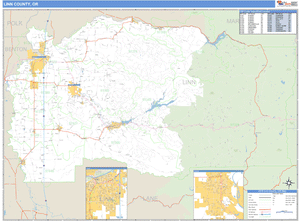 Linn County, Oregon Zip Code Wall Map