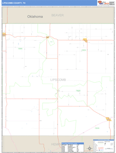 Lipscomb County, Texas Zip Code Wall Map
