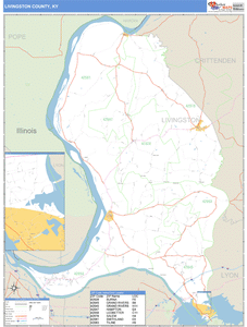 Livingston County, Kentucky Zip Code Wall Map