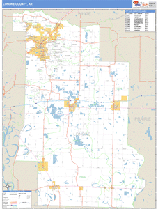 Lonoke County, Arkansas Zip Code Wall Map