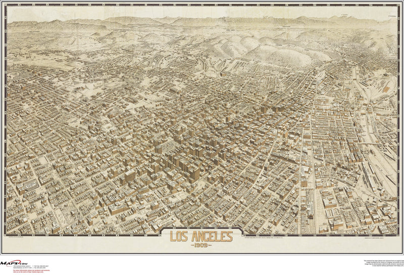Los Angeles Antique Wall Map Maps.com