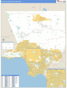Los Angeles-Long Beach, California Metro Area Wall Map