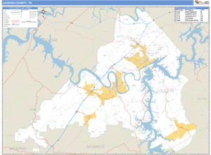 Loudon County, Tennessee Zip Code Wall Map