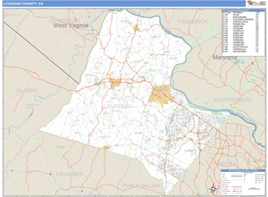 Loudoun County, Virginia Zip Code Wall Map