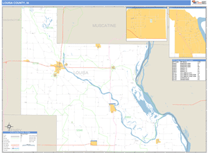 Louisa County, Iowa Zip Code Wall Map