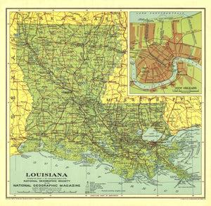 Louisiana Map 1930