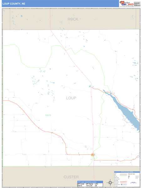 Loup County, Nebraska Zip Code Wall Map Market Maps (IDI)