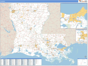 Louisiana ZIP Code Wall Map