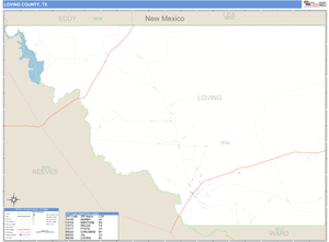 Loving County, Texas Zip Code Wall Map