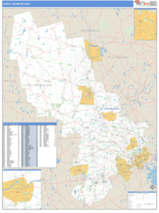 Lowell, Massachusetts Metro Area Wall Map