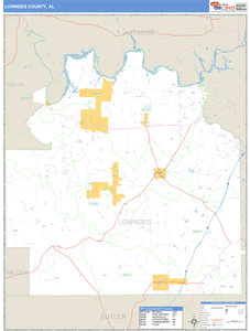Lowndes County, Alabama Zip Code Wall Map