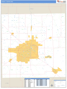 Lubbock, Texas Metro Area Wall Map