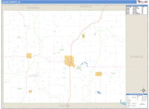 Lucas County, Iowa Zip Code Wall Map