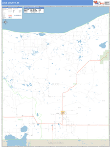Luce County, Michigan Zip Code Wall Map