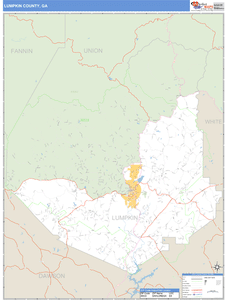 Lumpkin County, Georgia Zip Code Wall Map