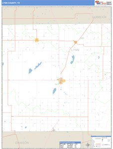Lynn County, Texas Zip Code Wall Map
