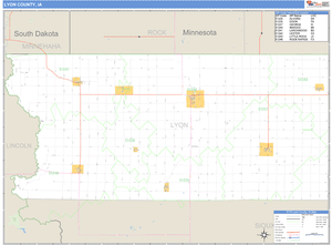 Lyon County, Iowa Zip Code Wall Map