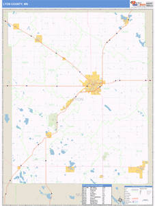 Lyon County, Minnesota Zip Code Wall Map