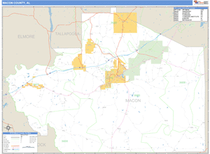 Macon County, Alabama Zip Code Wall Map