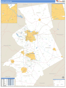 Macon, Georgia Metro Area Wall Map