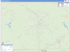 Macon County, North Carolina Zip Code Wall Map
