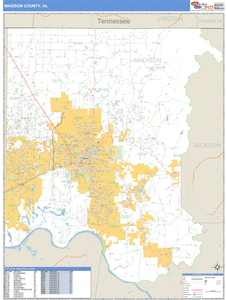 Madison County, Alabama Zip Code Wall Map