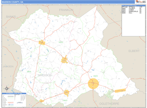 Madison County, Georgia Zip Code Wall Map