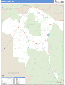 Madison County, Montana Zip Code Wall Map